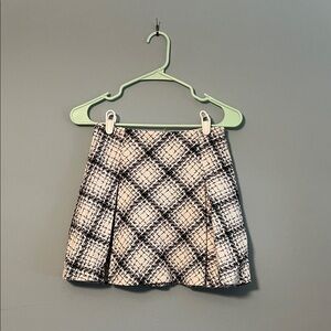 Zara Black and Cream Plaid Mini Skirt